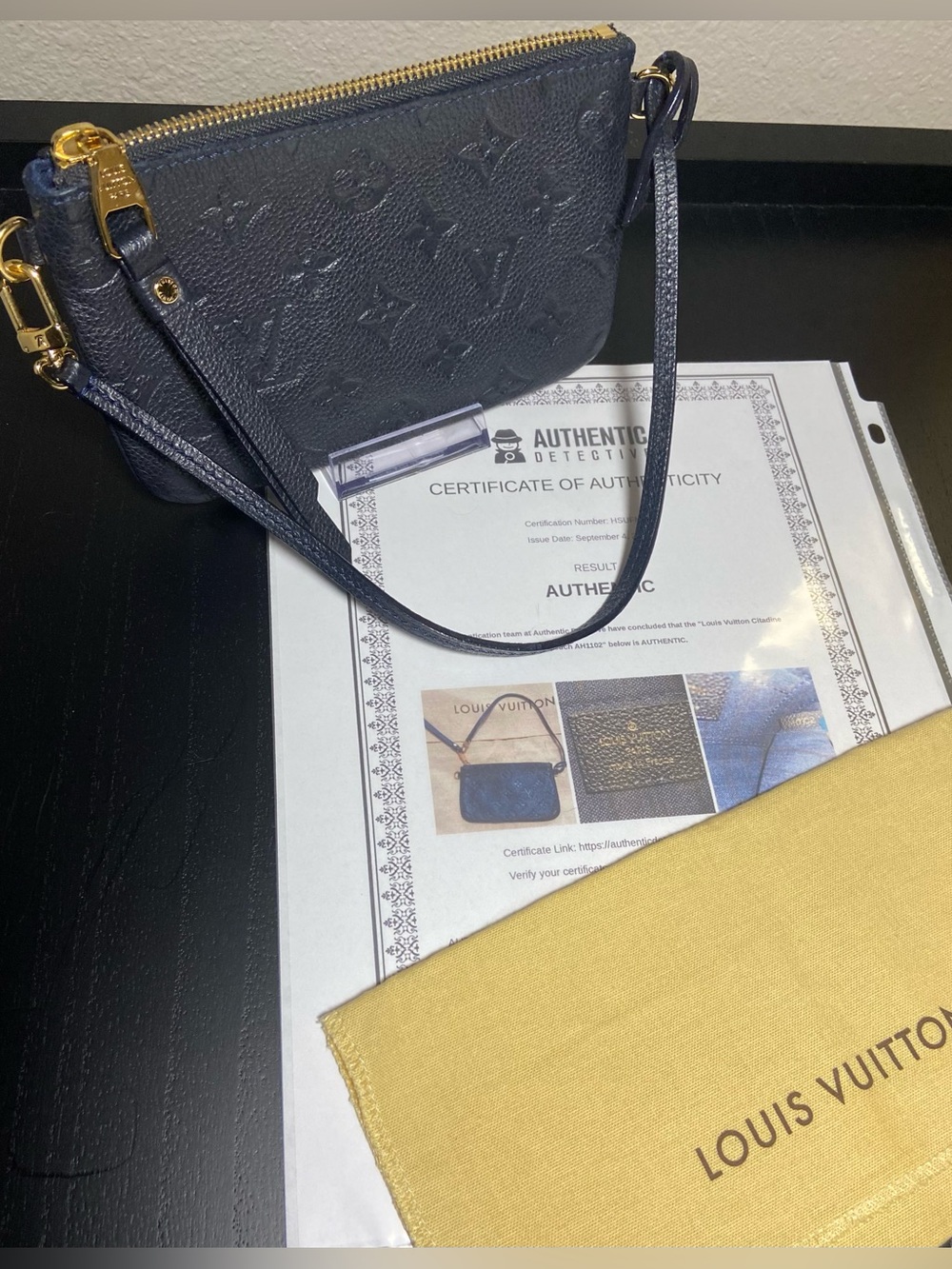 ✨ Louis Vuitton Monogram Empreinte Citadine PM Pouch / Pochette w/ COA Dust Bag